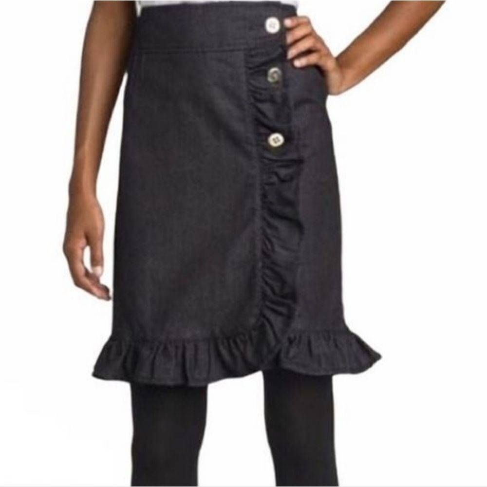 Leifsdottir Anthropologie Denim Ruffled Skirt Denim, Coastal Cowgirl, Western